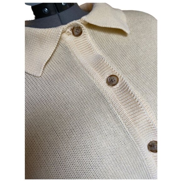 Butter yellow cardigan with collar - Picture 2 of 5